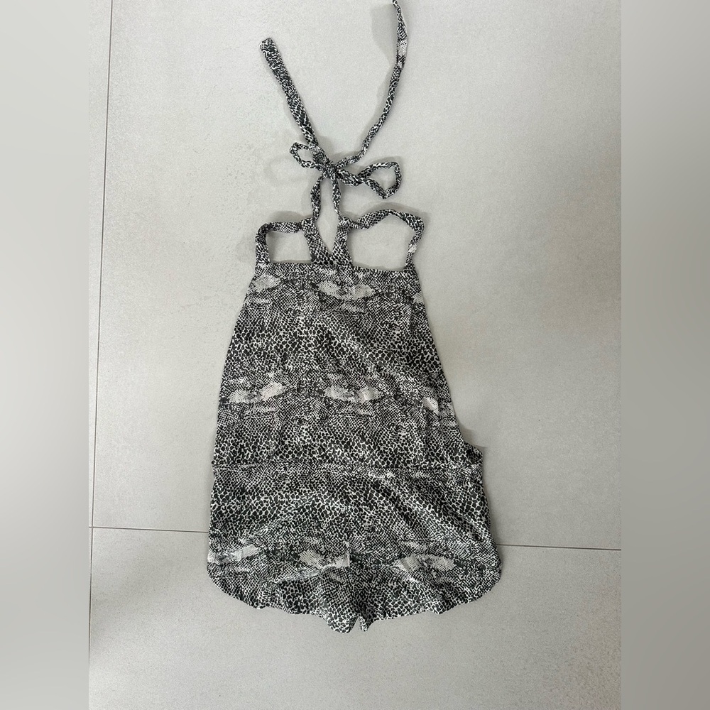 Acacia Snapper Silk Short Overall Cape Cod Romper Snake Print Pattern Size Small